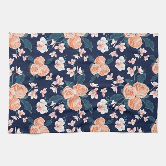 Handgemalt Blumenmuster Geschirrtuch (Horizontal)
