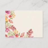 Handgemalt Boho Floral Brautparty Rezept Begleitkarte (Rückseite)