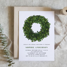 Handgemalt Boxwood Wreath Bridal Luncheon Einladung