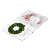 Handgemalt Boxwood Wreath Foto Erstes Weihnachtsfe Magnet (Linke Seite)