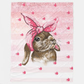 Handgemalt Bunny Glitzer Fleecedecke (Vorderseite)