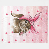 Handgemalt Bunny Glitzer Fleecedecke (Vorderseite (Horizontal))