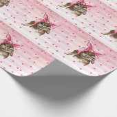 Handgemalt Bunny Glitzer Geschenkpapier (Ecke)