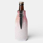 Handgemalt Bunny Glitzer Niedlich Flaschenkühler (Flasche Rückseite)