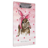 Handgemalt Bunny Pink Monogram Klemmbrett (Rechts)