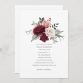 Handgemalt Burgundy Rose Bouquet Dankeskarte (Vorne/Hinten)