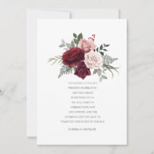 Handgemalt Burgundy Rose Bouquet