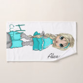 Handgemalt Cartoon Girl Handtuch (Handtuch)