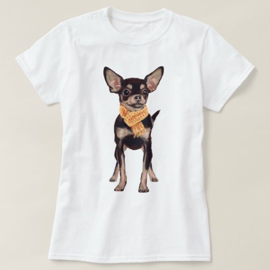 Handgemalt Charming Chihuahua Dog T-Shirt (Design vorne)