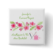 Handgemalt Cherry Blossom Needlepoint SQUARE