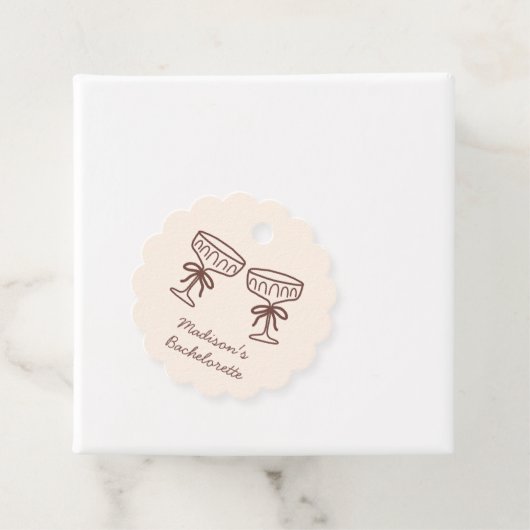 Handgemalt Coquette Espresso Martini Bachelorette Geschenkanhänger (Beispiel)