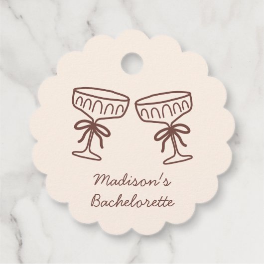 Handgemalt Coquette Espresso Martini Bachelorette Geschenkanhänger (Rückseite)