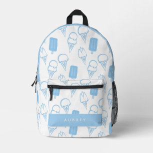 Handgemalt Eiscreme Muster Blau Bedruckter Rucksack