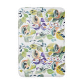 Handgemalt Elegant Feminine Eyes Farbige Blätter Badematte (Vorderseite Vertikal)