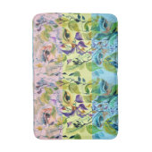 Handgemalt Elegant Feminine Eyes Farbige Blätter Badematte (Vorderseite Vertikal)