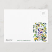 Handgemalt Elegant Feminine Eyes Farbige Blätter Postkarte (Rückseite)