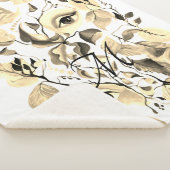 Handgemalt Elegant Feminine Eyes Farbige Blätter Sherpadecke (3/4)