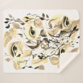 Handgemalt Elegant Feminine Eyes Farbige Blätter Sherpadecke (Vorderseite (Horizontal))