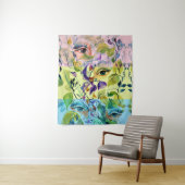 Handgemalt Elegant Feminine Eyes Farbige Blätter Wandteppich (Beispiel)