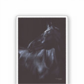 Handgemalt, elegantes schwarzes Pferd Aufkleber (Vorderseite)