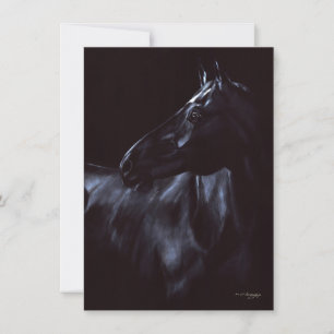 Handgemalt, elegantes schwarzes Pferd Einladung