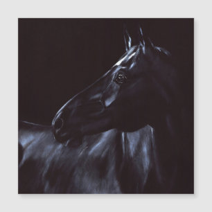Handgemalt, elegantes schwarzes Pferd Magneteinladung