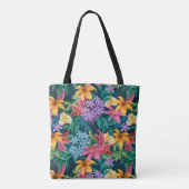Handgemalt Exotic Floral Muster Tasche (Rückseite)