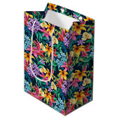 Handgemalt Exotic Floral Pattern-23001 Mittlere Geschenktüte (Vorderseite Schrägansicht)
