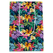 Handgemalt Exotic Floral Pattern-23001 Mittlere Geschenktüte (Rückseite)