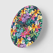 Handgemalt Exotic Floral Pattern-23001 Runde Wanduhr (Winkel)