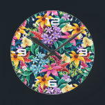 Handgemalt Exotic Floral Pattern-23001 Runde Wanduhr<br><div class="desc">Handgemalt Exotic Floral Pattern-23001</div>