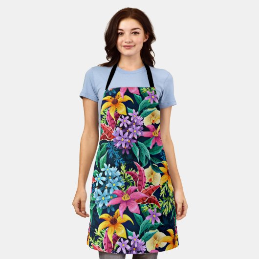 Handgemalt Exotic Floral Pattern-23001 Schürze (Getragen)