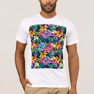 Handgemalt Exotic Floral Pattern-23001 T-Shirt