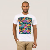Handgemalt Exotic Floral Pattern-23001 T-Shirt (Vorne ganz)