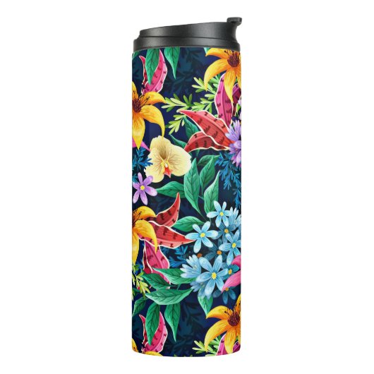 Handgemalt Exotic Floral Pattern-23001 Thermosbecher (Nach links gedreht)