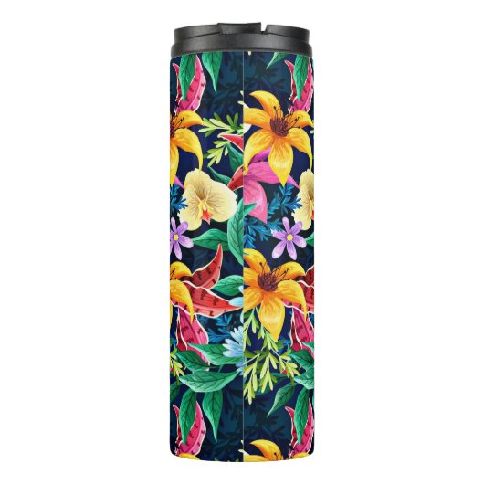Handgemalt Exotic Floral Pattern-23001 Thermosbecher (Rückseite)