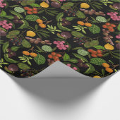 Handgemalt farbenfrohe exotische tropische Fruchtm Geschenkpapier (Ecke)