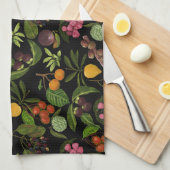 Handgemalt farbenfrohe exotische tropische Fruchtm Küchentuch (Viertel Falte)