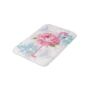 Handgemalt Flamingo Badematte