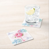 Handgemalt Flamingo Rechteckiger Pappuntersetzer (Vor Ort)