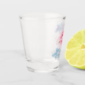 Handgemalt Flamingo Schnapsglas (Links)