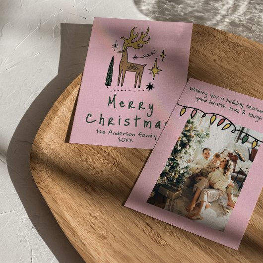 Handgemalt Funky Reindeer Frohe Weihnachten