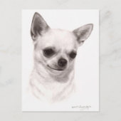 Handgemalt gedankenvoll Chihuahua Postkarte (Vorderseite)