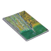 Handgemalt gedrucktes Birch Trees Notebook Notizblock (Rechte Seite)
