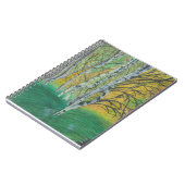 Handgemalt gedrucktes Birch Trees Notebook Notizblock (Linke Seite)
