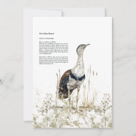 Handgemalt gefährdeter Großer Indianertrast Feiertagskarte