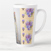 Handgemalt Gelb Tuxedo Katzenblüte Latte Tasse (Rechts)