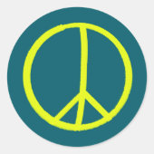 Handgemalt Gelbes Schild Runder Aufkleber (Vorderseite)