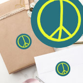 Handgemalt Gelbes Schild Runder Aufkleber