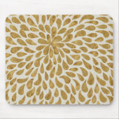 Handgemalt Gold Blumen Elegantes Wasserfarben Mousepad (Vorne)